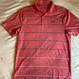 Under Armour “macho salmon” golf polo